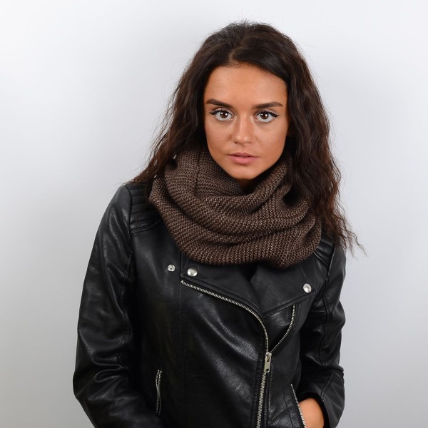 Купити оптом Шарф-хомут Zima11 H17002 темно-коричневий Купити оптом Шарф-хомут Zima11 H17002 темно-коричневий