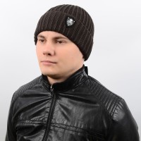 Шапка qp17047 темно-коричневий "CHRG" Шапка qp17047 темно-коричневий "CHRG"