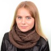 Купити оптом Шарф-хомут S11 HM18011 темно-коричневий Купити оптом Шарф-хомут S11 HM18011 темно-коричневий