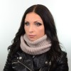 Купити оптом Шарф-хомут S111 HM180111 бежевий-бузок 