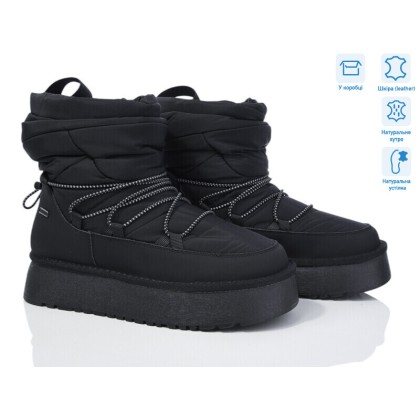 Дутики женские "КалориЯ" 3036 black, (р.р. 36-40), Китай, от 6 шт. Дутики женские "КалориЯ" 3036 black, (р.р. 36-40), Китай, от 6 шт.