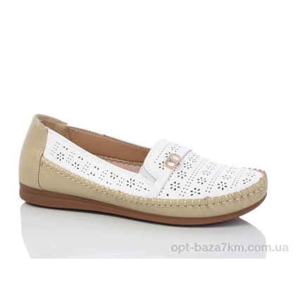 Туфли женские "Leguzaza" 916 white-beige, (р.р. 37-42), Китай, от 8 шт.
