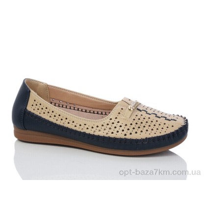Туфли женские "Leguzaza" 910 beige-blue, (р.р. 37-42), Китай, от 8 шт.