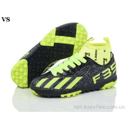 Футбольная обувь детская "VS" Soccers 002 black-green (31-35), (р.р. 31-35), Китай, от 8 шт. Футбольная обувь детская "VS" Soccers 002 black-green (31-35), (р.р. 31-35), Китай, от 8 шт.