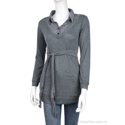 Кофта женский "Obuvok" B041-6 grey (10523), (р.р. L), Китай, от 4 шт.