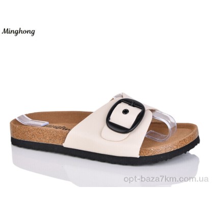Шлепки женские "Minghong" 2501 beige, (р.р. 36-41), Китай, от 8 шт.