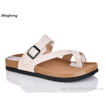 Шлепки женские "Minghong" 2503 beige, (р.р. 36-41), Китай, от 8 шт.