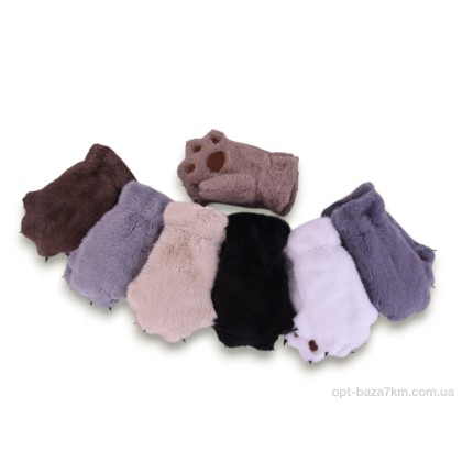 Рукавички жіночі "Королева" M21-02 лапка (норка) mix, (р.р. One size), Китай, від 12 шт.
