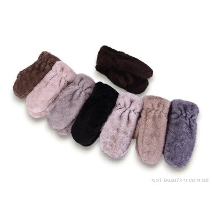 Рукавички жіночі "Королева" M25-97 (норка) mix, (р.р. One size), Китай, від 12 шт.