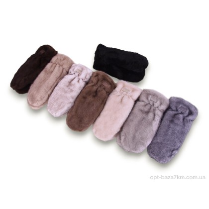 Рукавички жіночі "Королева" M25-108 (норка) mix, (р.р. One size), Китай, від 12 шт.