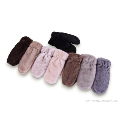 Рукавички жіночі "Королева" M25 (норка) mix, (р.р. One size), Китай, від 12 шт.