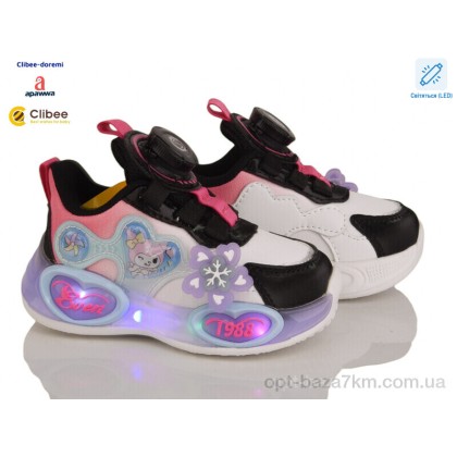 Кроссовки детские "Clibee-Doremi" EA368 black-peach LED, (р.р. 22-27), Китай, от 6 шт.