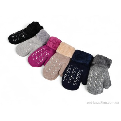 Рукавички жіночі "Королева" B42 mix, (р.р. One size), Китай, від 12 шт.