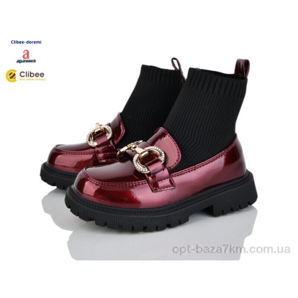 Ботинки детские "Clibee-Doremi" BA716 wine, (р.р. 26-30), Китай, от 5 шт.