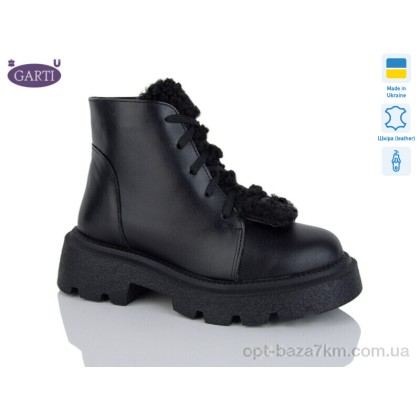 Черевики жіночі "Garti" 6971 чорна шкіра хутро, (р.р. 36-40), Україна, від 6 шт. Черевики жіночі "Garti" 6971 чорна шкіра хутро, (р.р. 36-40), Україна, від 6 шт.