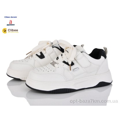 Кроссовки детские "Clibee-Doremi" T1215P white-black, (р.р. 32-37), Китай, от 6 шт. Кроссовки детские "Clibee-Doremi" T1215P white-black, (р.р. 32-37), Китай, от 6 шт.