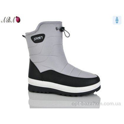 Дутики женские "Aba" F834 grey, (р.р. 36-41), Китай, от 8 шт.