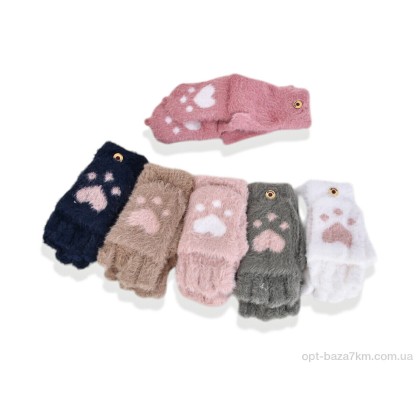 Рукавички жіночі "Королева" K 9(норка) mix, (р.р. One size), Китай, від 12 шт.