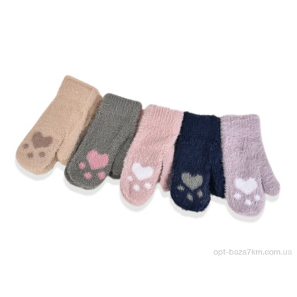 Рукавички жіночі "Королева" K9 (норка) mix, (р.р. One size), Китай, від 12 шт.