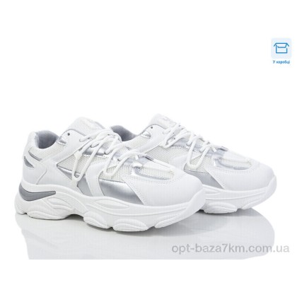 Кроссовки женские "Синдикат взуття" M1 white-silver, (р.р. 37-41), Китай, от 8 шт.