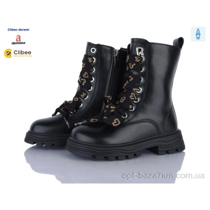 Ботинки детские "Clibee-Doremi" B6227-1 black, (р.р. 27-32), Китай, от 8 шт. Ботинки детские "Clibee-Doremi" B6227-1 black, (р.р. 27-32), Китай, от 8 шт.