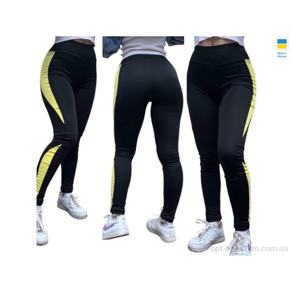Лосины женские "Sport style" 52862 чорний з жовтою вставкою, (р.р. S-XL), Украина, от 4 шт. Лосины женские "Sport style" 52862 чорний з жовтою вставкою, (р.р. S-XL), Украина, от 4 шт.