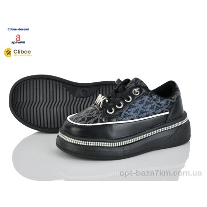 Кроссовки детские "Clibee-Doremi" 2221B black, (р.р. 25-30), Китай, от 8 шт.