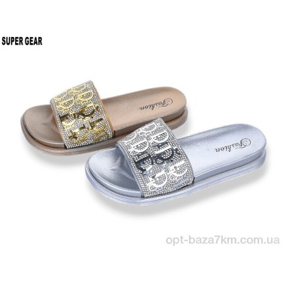 Шлепки женские "Super Gear" 02-888 gold-silver mix, (р.р. 36-41), Китай, от 12 шт. Шлепки женские "Super Gear" 02-888 gold-silver mix, (р.р. 36-41), Китай, от 12 шт.