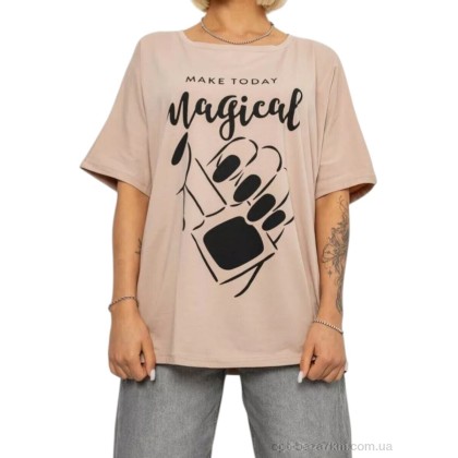 Футболка жіноча "Massmag" 6605 бежевий, (р.р. 2XL-4XL), Туреччина, від 4 шт. Футболка жіноча "Massmag" 6605 бежевий, (р.р. 2XL-4XL), Туреччина, від 4 шт.