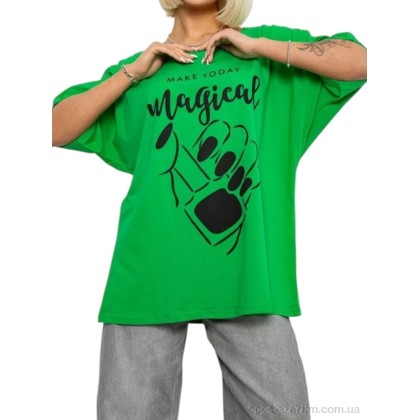 Футболка жіноча "Massmag" 6605 зелений, (р.р. 2XL-4XL), Туреччина, від 4 шт. Футболка жіноча "Massmag" 6605 зелений, (р.р. 2XL-4XL), Туреччина, від 4 шт.