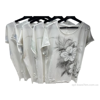 Футболка жіноча "Шик-Шок" 0008 білий, (р.р. One size), Китай, від 3 шт. Футболка жіноча "Шик-Шок" 0008 білий, (р.р. One size), Китай, від 3 шт.