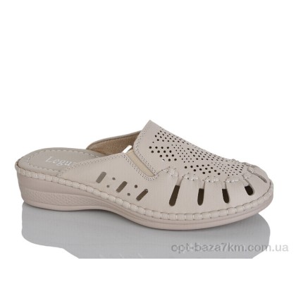 Шлепки женские "Leguzaza" 501-2 beige, (р.р. 37-42), Китай, от 8 шт.