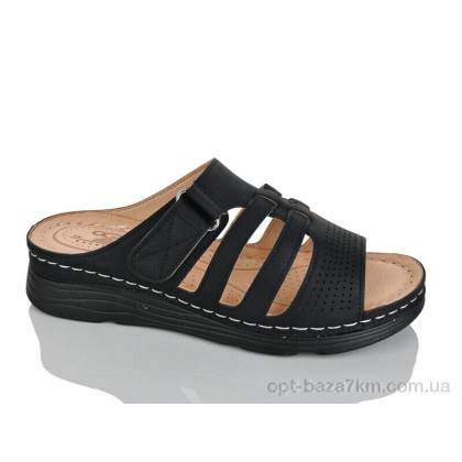 Шлепки женские "Leguzaza" H1-8 black, (р.р. 37-42), Китай, от 8 шт.