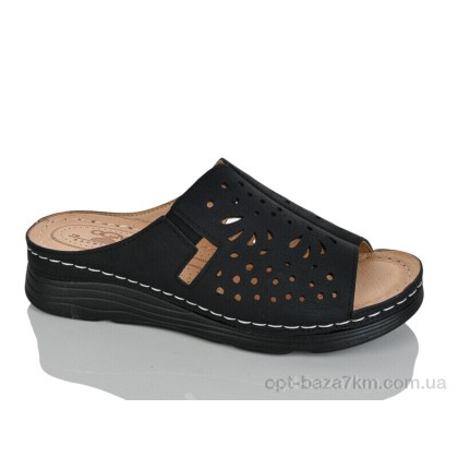 Шлепки женские "Leguzaza" H1-9 black, (р.р. 37-42), Китай, от 8 шт.