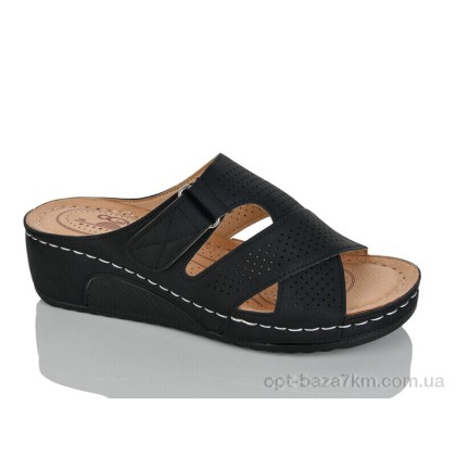 Шлепки женские "Leguzaza" H1-10 black, (р.р. 37-42), Китай, от 8 шт.