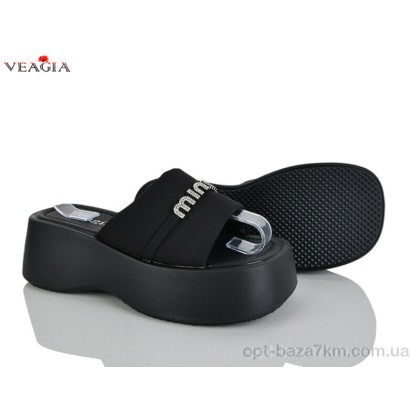 Шлепки женские "Veagia-ADA" N4 black, (р.р. 36-40), Китай, от 8 шт.