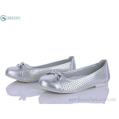 Балетки детские "CROSSOPT" D53 silver, (р.р. 31-36), Китай, от 6 шт. Балетки детские "CROSSOPT" D53 silver, (р.р. 31-36), Китай, от 6 шт.