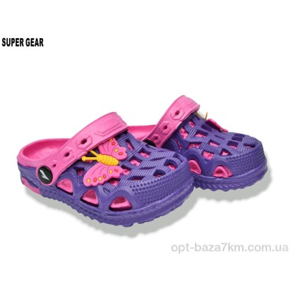 Кроксы детские "Super Gear" 04-5667 fuxia, (р.р. 20-29), Китай, от 10 шт. Кроксы детские "Super Gear" 04-5667 fuxia, (р.р. 20-29), Китай, от 10 шт.