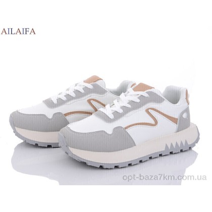 Кроссовки женские "Ailaifa" DD05 white-grey, (р.р. 36-41), Китай, от 8 шт.