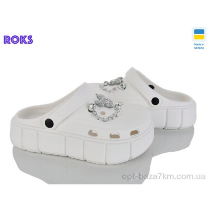 Кроксы женские "Roks" 152-451 білий, (р.р. 36-40), Украина, от 6 шт. Кроксы женские "Roks" 152-451 білий, (р.р. 36-40), Украина, от 6 шт.