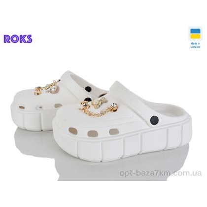 Кроксы женские "Roks" 152-581 білий, (р.р. 36-40), Украина, от 6 шт. Кроксы женские "Roks" 152-581 білий, (р.р. 36-40), Украина, от 6 шт.