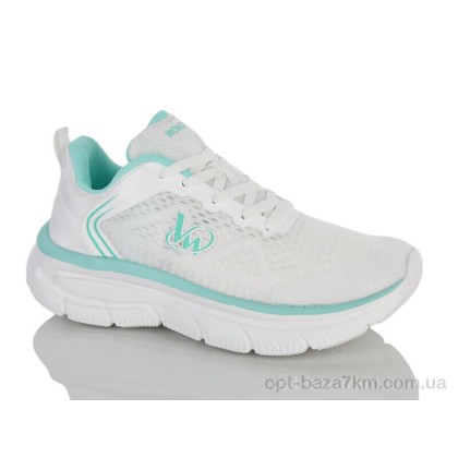 Кроссовки женские "Violeta" 24-159 white-green, (р.р. 36-41), Китай, от 8 шт.