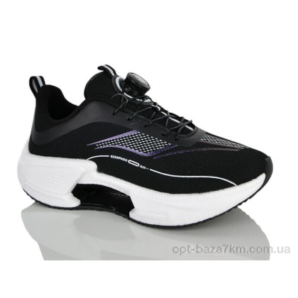 Кроссовки женские "Violeta" 24-160 black-white, (р.р. 36-41), Китай, от 8 шт.