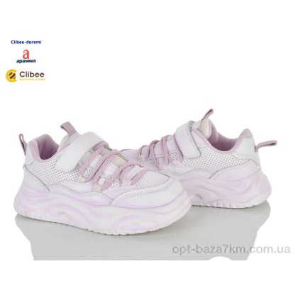 Кроссовки детские "Clibee-Doremi" AC9993-2 white-purpure, (р.р. 33-38), Китай, от 6 шт. Кроссовки детские "Clibee-Doremi" AC9993-2 white-purpure, (р.р. 33-38), Китай, от 6 шт.