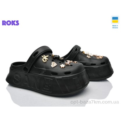 Кроксы женские "Roks" 156-1 чорний, (р.р. 36-40), Украина, от 6 шт. Кроксы женские "Roks" 156-1 чорний, (р.р. 36-40), Украина, от 6 шт.