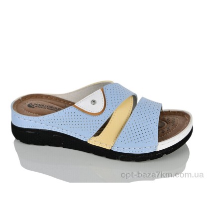 Шльопанці жіночі "Lot Shoes" 001 блакитний шкіра, (р.р. 36-41), Туреччина, від 6 шт.