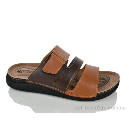 Шльопанці чоловічі "Lot Shoes" 006-2 коричневий шкіра, (р.р. 41-45), Туреччина, від 6 шт.