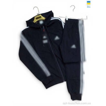 Спортивний костюм чоловічий "Sport style" 011AD чорний-білий, (р.р. 46-54), Україна, від 5 шт.
