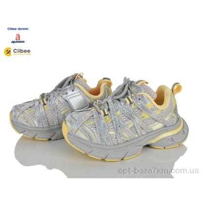 Кроссовки детские "Clibee-Doremi" X1828753 grey-yellow, (р.р. 31-37), Китай, от 7 шт.