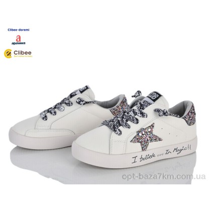 Кроссовки детские "Clibee-Doremi" BA22009 white, (р.р. 31-37), Китай, от 7 шт. Кроссовки детские "Clibee-Doremi" BA22009 white, (р.р. 31-37), Китай, от 7 шт.